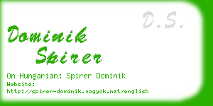 dominik spirer business card